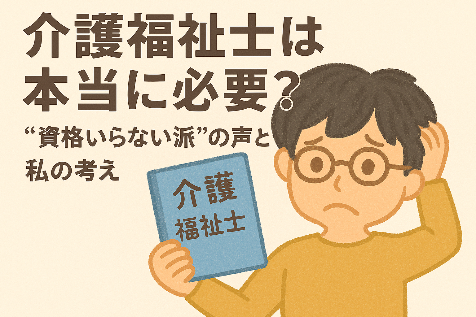 介護福祉士は本当に必要？“資格いらない派”の声と、私の考え